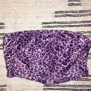 Lilac cheetah print crop top Small 🐾